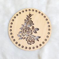 Drevená ozdoba 15 cm - Ruža