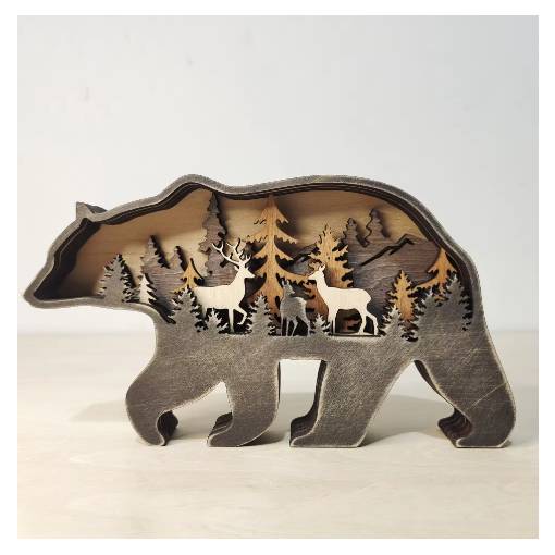 Foto - Rustikálna drevená socha - Medveď