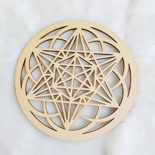 Foto - Drevený ornament 15 cm - Mandala - Hviezda