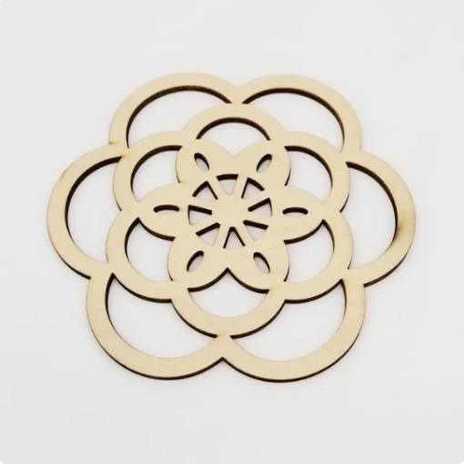 Foto - Drevený ornament 10 cm - Mandala - Kvetina